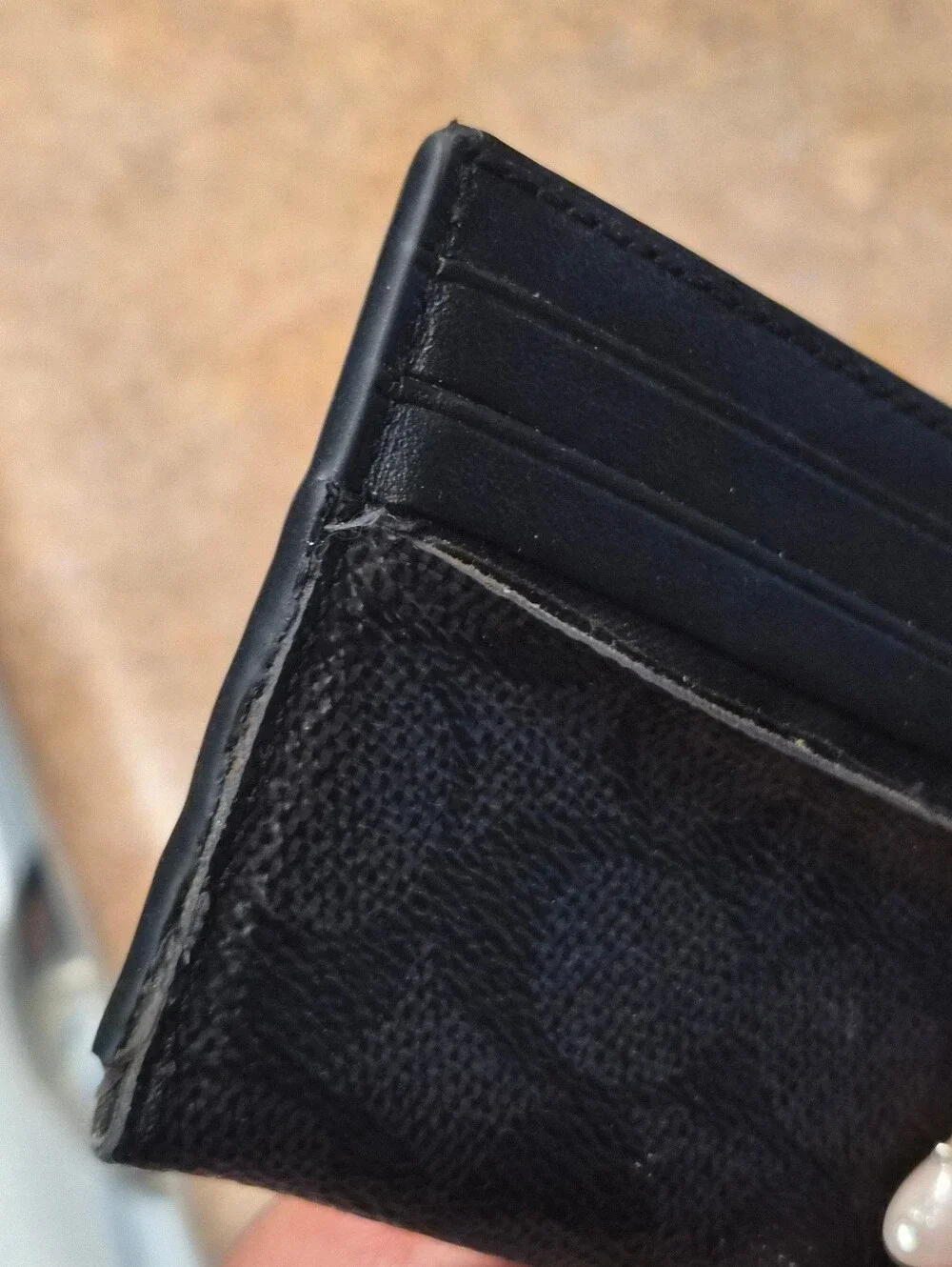 Coach Black Signature Canvas & Leather Slim Card Holder